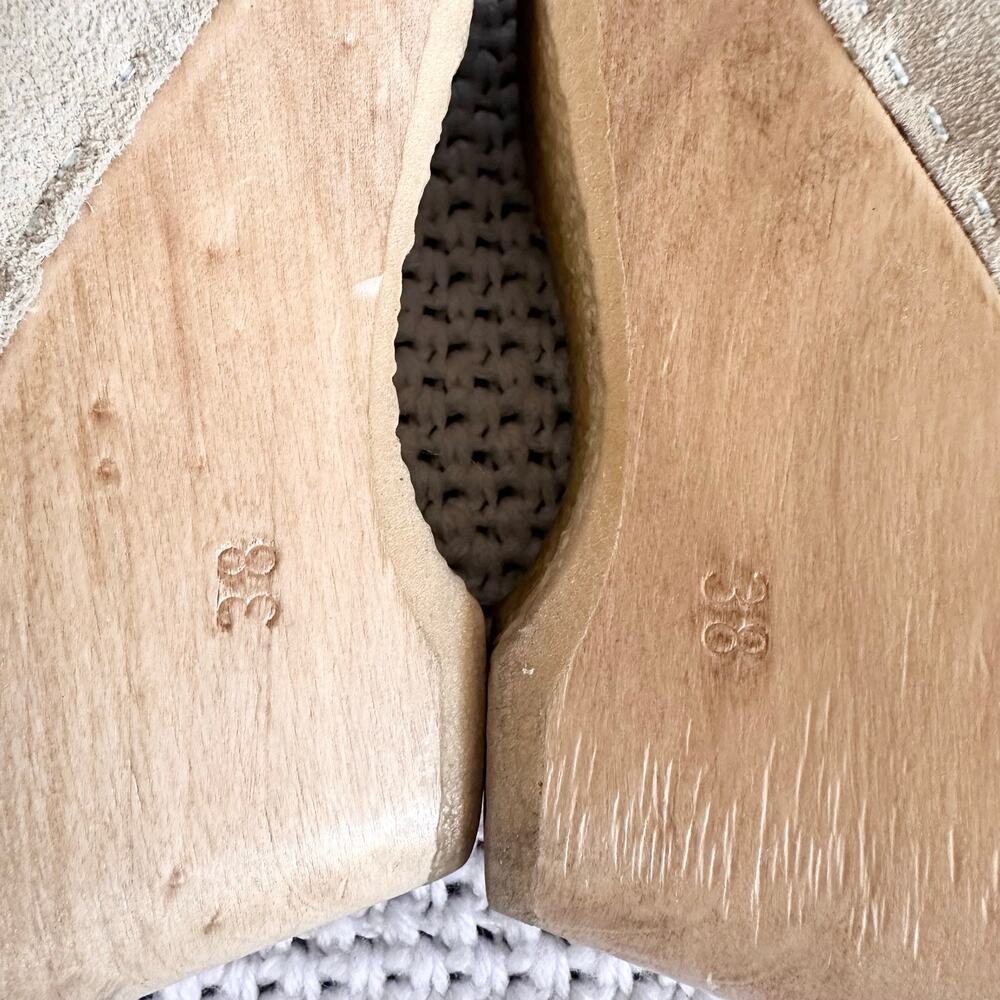 No. 6 New School Clog On Wedge Chalk Suede Closed Toe Platform Slip On Size 38 - Picture 9 of 10